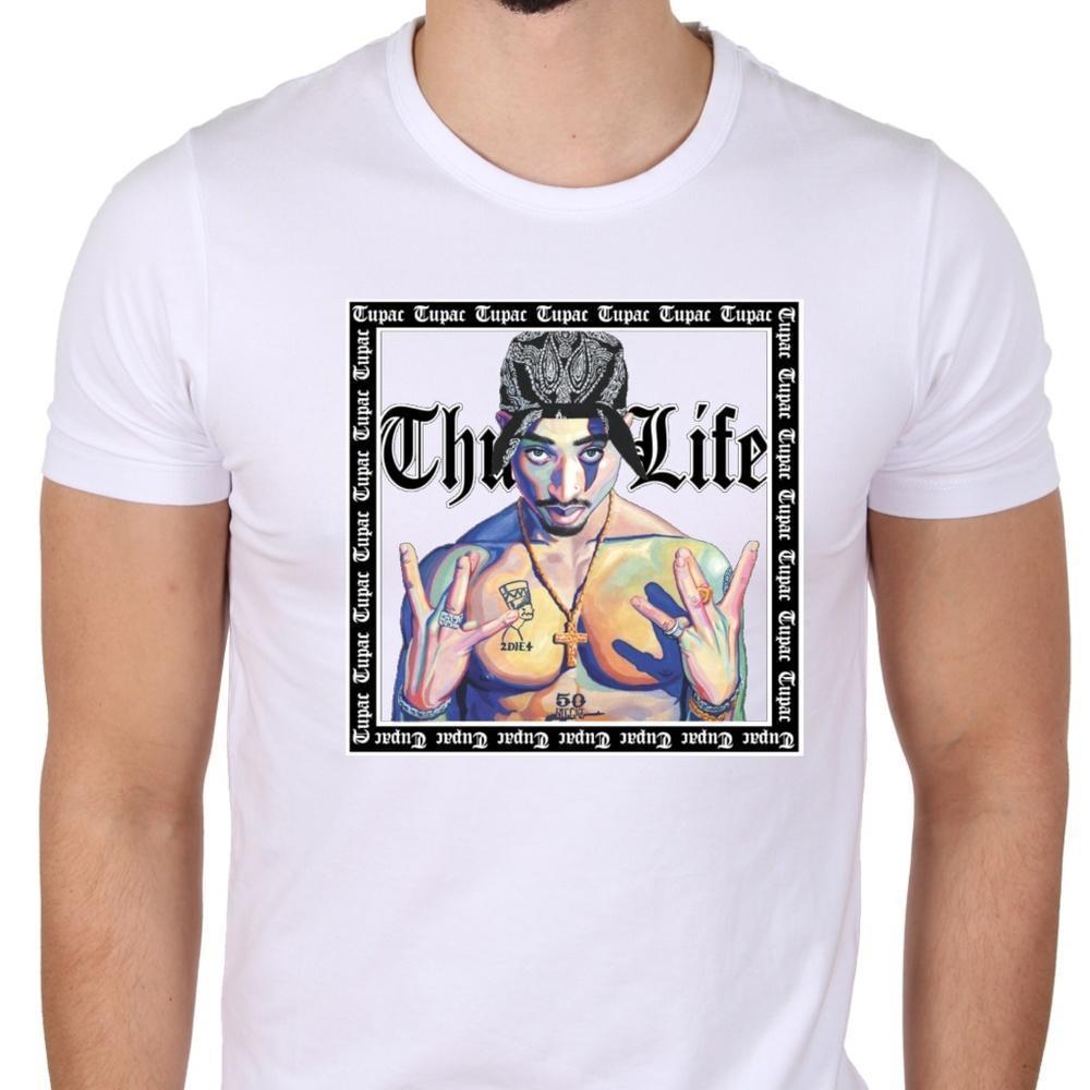 Tupac Thug Life Square Pic White Tee Unisex Shirt